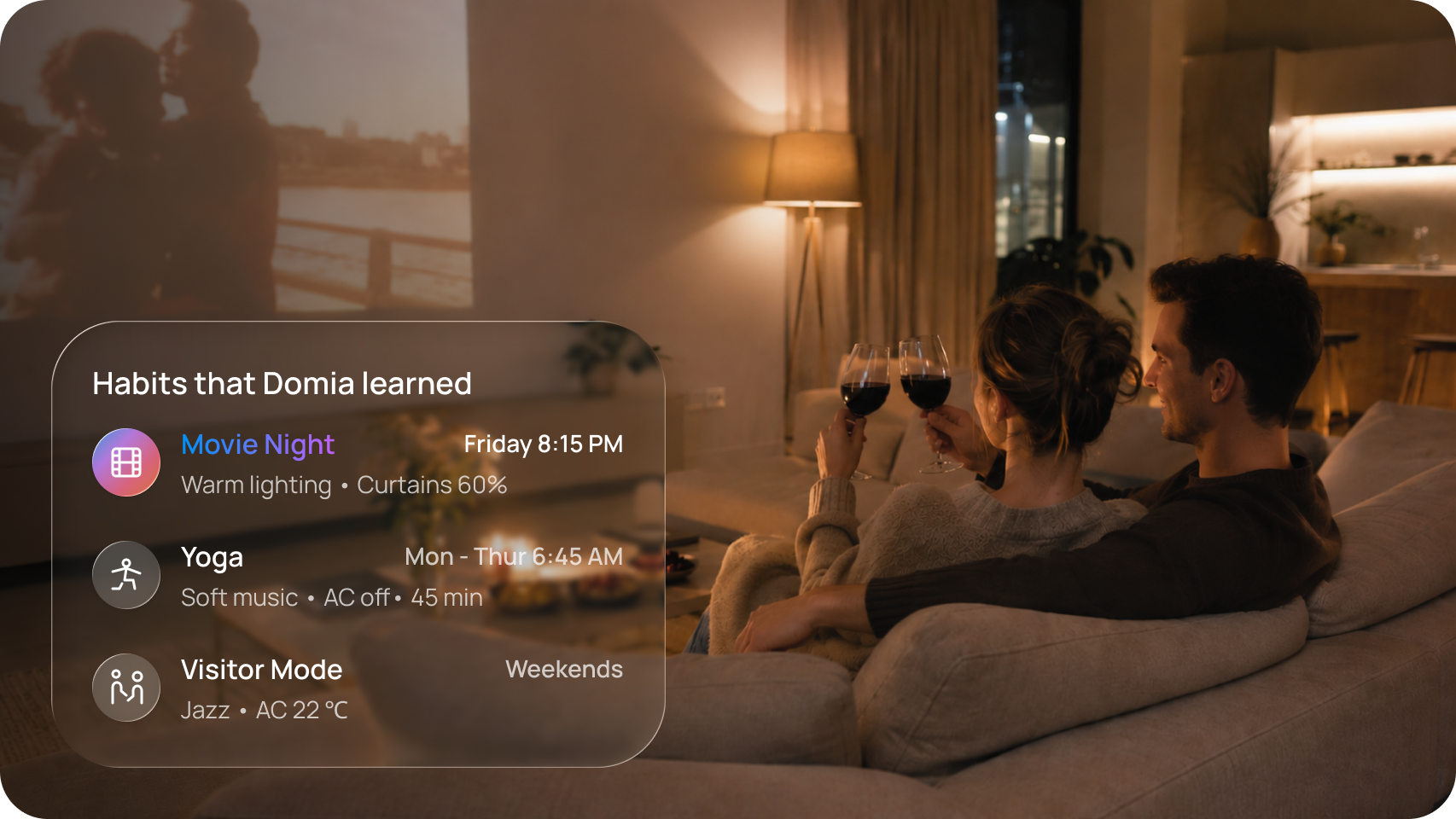 Habits Domia learned — It learns your rhythm